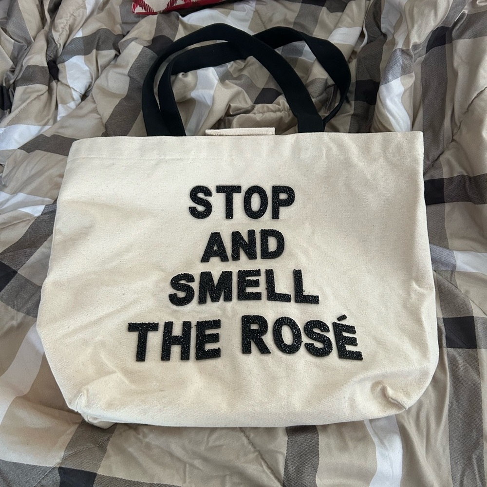 Stylish Canvas Tote with Black Handles